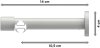 Innenlauf Gardinenstange Aluminium / Metall 20 mm Ø PRESTIGE - Luino Weiß 100 cm