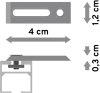 Innenlauf Gardinenstange Deckenmontage Aluminium / Metall eckig 20x20 mm QUADLINE (Universal) - Cubes Satin-Silber 100 cm