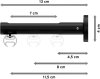 Innenlauf Gardinenstange Aluminium / Metall 20 mm Ø SITENO - Savio Edelstahl-Optik / Schwarz 240 cm