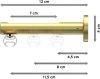 Innenlauf Gardinenstange Messing-Optik 20 mm Ø SITENO - Verano 220 cm