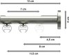 Innenlauf Gardinenstange Edelstahl-Optik 20 mm Ø 2-läufig SITENO - Savio 240 cm