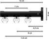 Innenlauf Gardinenstange Aluminium / Metall 20 mm Ø 3-läufig SITENO - Verano Schwarz 100 cm