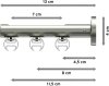 Innenlauf Gardinenstange Messing-Optik / Edelstahl-Optik 20 mm Ø 3-läufig SITENO - Samanto 100 cm