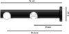 Rundrohr-Innenlauf Gardinenstange Aluminium / Metall 20 mm Ø 2-läufig PLATON - Sitra Chrom / Schwarz 100 cm