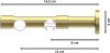 Rundrohr-Innenlauf Gardinenstange Messing-Optik 20 mm Ø 2-läufig PRESTIGE - Elanto 100 cm