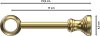 Gardinenstange Holz 28 mm Ø CLASSIC - Rondo Chrom / Messing-farbig 100 cm