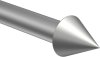 Endstücke Cone (Kegel) Silbergrau für Gardinenstangen ausziehbar 16/13 mm Ø (2 Stück) 