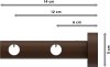 Träger Adrian Nussbaum lackiert 2-läufig 6 und 12 cm für Gardinenstangen 16 mm Ø 