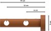 Träger Adrian Kirschbaum lackiert 2-läufig 6 und 12 cm für Gardinenstangen 16 mm Ø 