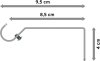 Träger Hera Silbergrau 1-läufig 8,5 cm für Gardinenstangen 16 mm Ø 