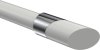 Endstücke Verano (Schräge) Chrom / Weiß für Gardinenstangen 20 mm Ø (2 Stück) 