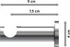 Träger Platon Chrom 1-läufig 7,5 cm für Gardinenstangen 20 mm Ø 
