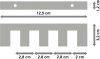 Deckenträger Smartline Weiß 4-läufig 1 cm für Innenlaufstangen 14x35 mm 
