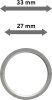 Ringe (Flachringe) Edelstahl-Optik Typ B20 für Gardinenstangen 20 mm Ø 10 Stück