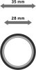 Ringe (Flachringe) mit Einlage Schwarz Typ E20 für Gardinenstangen 20 mm Ø 10 Stück