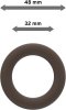 Ringe (Rundringe) Nussbaum lackiert Typ F20 für Gardinenstangen 20 mm Ø 10 Stück