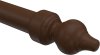 Endstücke Rondo (Rillenform) Nussbaum lackiert für Gardinenstangen 28 mm Ø (2 Stück) 