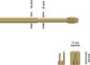 Vitragestangen mit Klebehaken Metall / Kunststoff Geno Messing-farbig (2 Stück) ausziehbar 30-50 cm