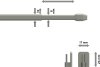 Vitragestangen mit Klebehaken Metall / Kunststoff Geno Silbergrau (2 Stück) ausziehbar 30-50 cm