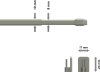 Vitragestangen mit Klebehaken Metall / Kunststoff Geno Silbergrau (2 Stück) ausziehbar 30-50 cm