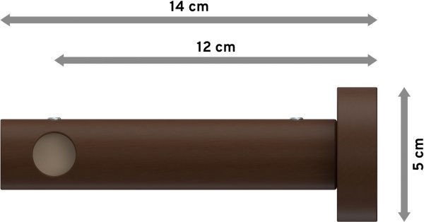 Gardinenstange Holz 16 mm Ø ADRIAN - Pin Nussbaum lackiert