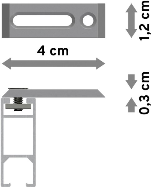 Innenlauf Gardinenstange Deckenmontage Aluminium / Metall eckig 14x35 mm SMARTLINE (Universal) - Paxo Schwarz