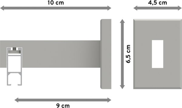 Innenlauf Gardinenstange Aluminium / Metall eckig 14x35 mm SMARTLINE - Paxo Weiß
