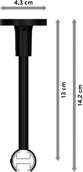 Innenlauf Gardinenstange Aluminium / Metall 20 mm Ø SONETTE - Elanto Schwarz