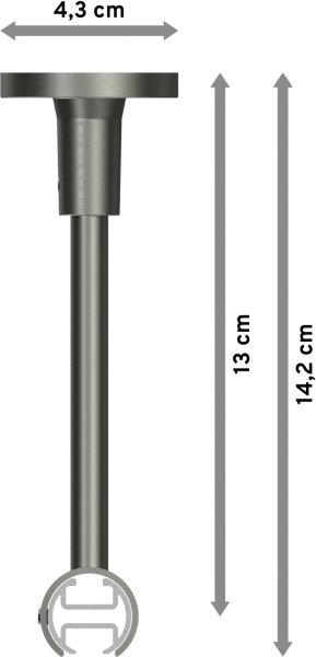 Innenlauf Gardinenstange Messing-Optik / Edelstahl-Optik 20 mm Ø SONETTE - Santo