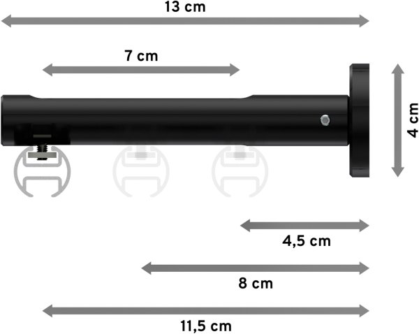 Innenlauf Gardinenstange Aluminium / Metall 20 mm Ø SITENO - Elanto Schwarz