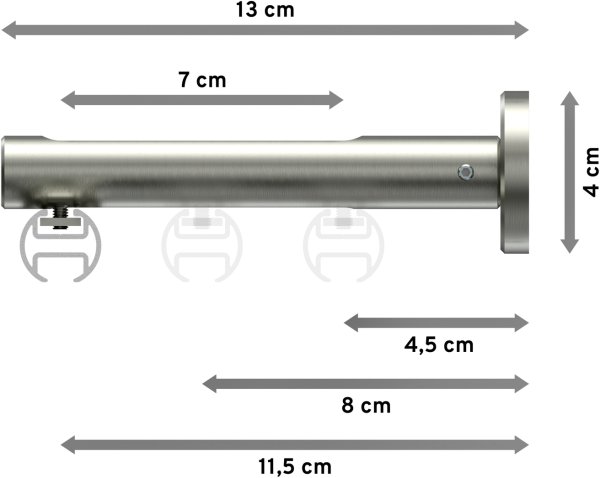 Innenlauf Gardinenstange Messing-Optik / Edelstahl-Optik 20 mm Ø SITENO - Santo