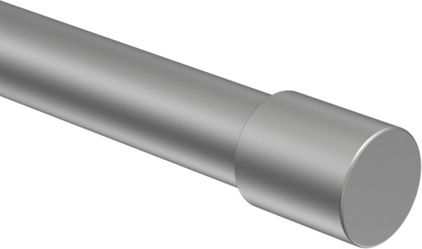 Endstücke Livo (Kappe) Silbergrau für Gardinenstangen ausziehbar 16/13 mm Ø (2 Stück)