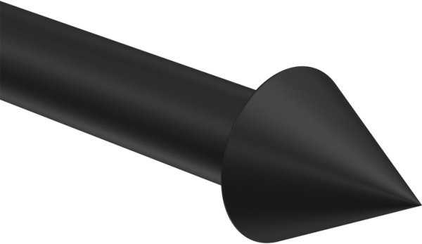 Endstücke Cone (Kegel) Schwarz für Gardinenstangen ausziehbar 16/13 mm Ø (2 Stück)
