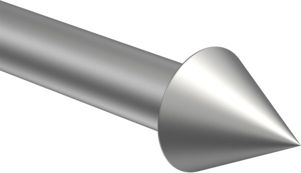 Endstücke Cone (Kegel) Silbergrau für Gardinenstangen ausziehbar 16/13 mm Ø (2 Stück)