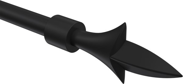 Endstücke Lily (Lilie) Schwarz für Gardinenstangen ausziehbar 16/13 mm Ø (2 Stück)