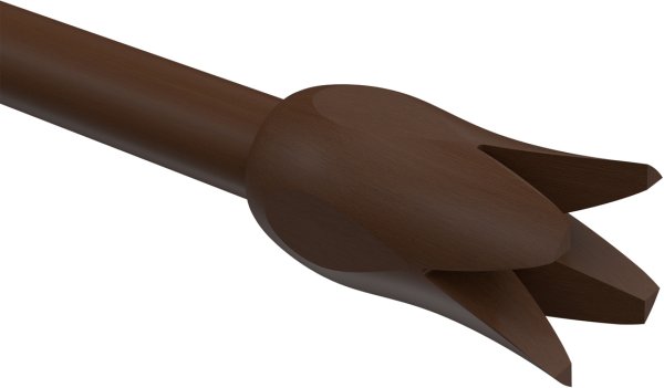 Endstücke Flower (Blume) Nussbaum lackiert für Gardinenstangen 16 mm Ø (2 Stück)