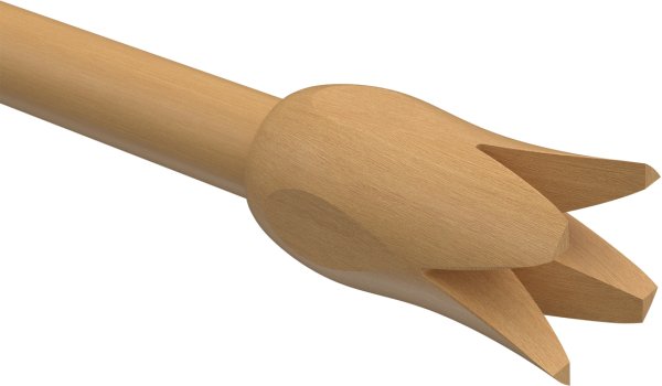 Endstücke Flower (Blume) Buche lackiert für Gardinenstangen 16 mm Ø (2 Stück)