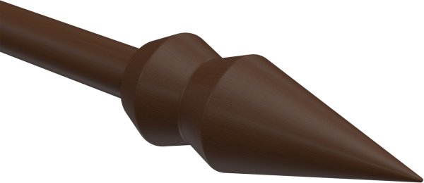 Endstücke Doman (Doppelkegel) Nussbaum lackiert für Gardinenstangen 16 mm Ø (2 Stück)