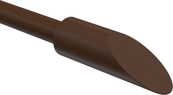 Endstücke Franca (Schräge) Nussbaum lackiert für Gardinenstangen 16 mm Ø (2 Stück)