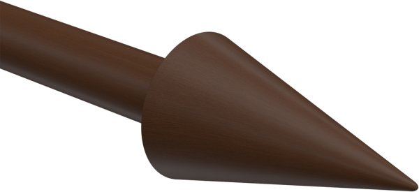 Endstücke Holly (Kegel) Nussbaum lackiert für Gardinenstangen 16 mm Ø (2 Stück)