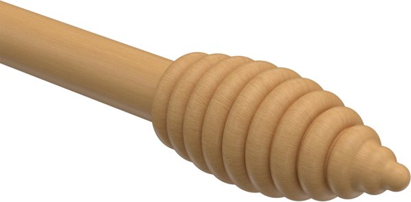 Endstücke Asta (Rillenform) Buche lackiert für Gardinenstangen 16 mm Ø (2 Stück)