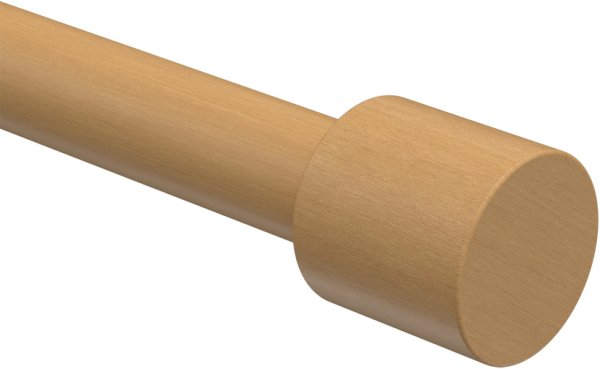 Endstücke Pin (Kappe) Buche lackiert für Gardinenstangen 16 mm Ø (2 Stück)
