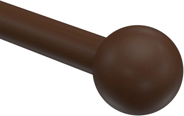 Endstücke Geo (Kugel) Nussbaum lackiert für Gardinenstangen 16 mm Ø (2 Stück)