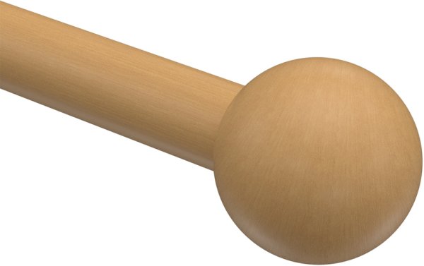 Endstücke Geo (Kugel) Buche lackiert für Gardinenstangen 16 mm Ø (2 Stück)