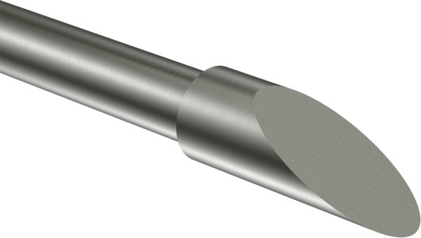 Endstücke Santoni (Schräge) Edelstahl-Optik für Gardinenstangen 16 mm Ø (2 Stück)