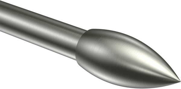 Endstücke Poveda (Flamme) Edelstahl-Optik für Gardinenstangen 16 mm Ø (2 Stück)