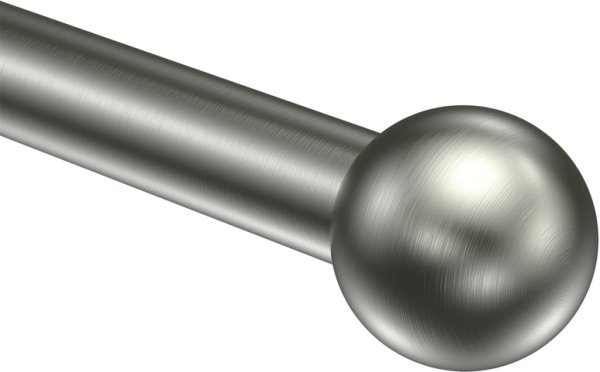 Endstücke Puros (Kugel) Edelstahl für Gardinenstangen 16 mm Ø (2 Stück)