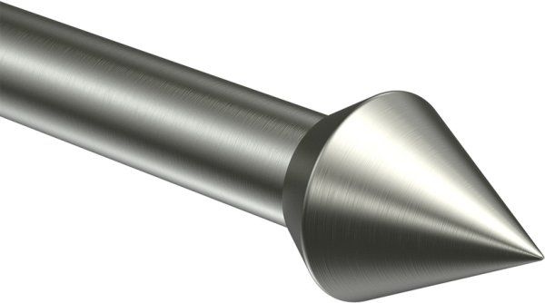 Endstücke Castello (Doppelkegel) Edelstahl-Optik für Gardinenstangen 16 mm Ø (2 Stück)