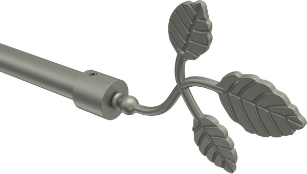 Endstücke Alessia (Blatt) Chrom matt für Gardinenstangen 16 mm Ø (2 Stück)