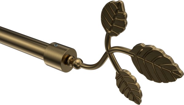 Endstücke Alessia (Blatt) Messing Antik für Gardinenstangen 16 mm Ø (2 Stück)